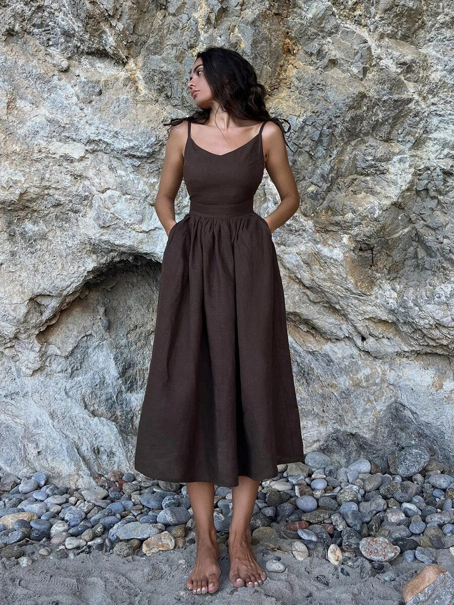 Maddie | Langes Sommerkleid aus Leinen