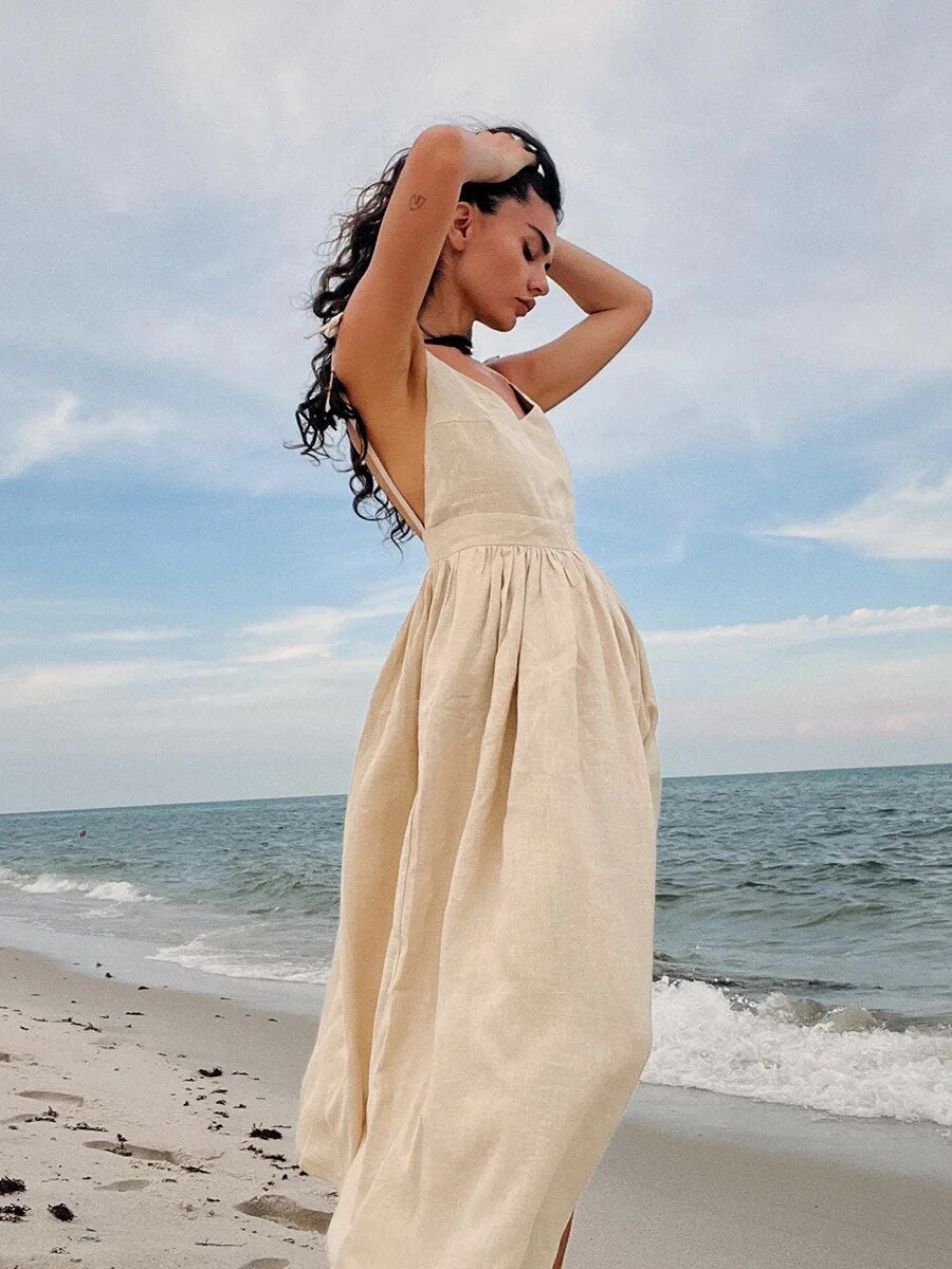 Maddie | Langes Sommerkleid aus Leinen