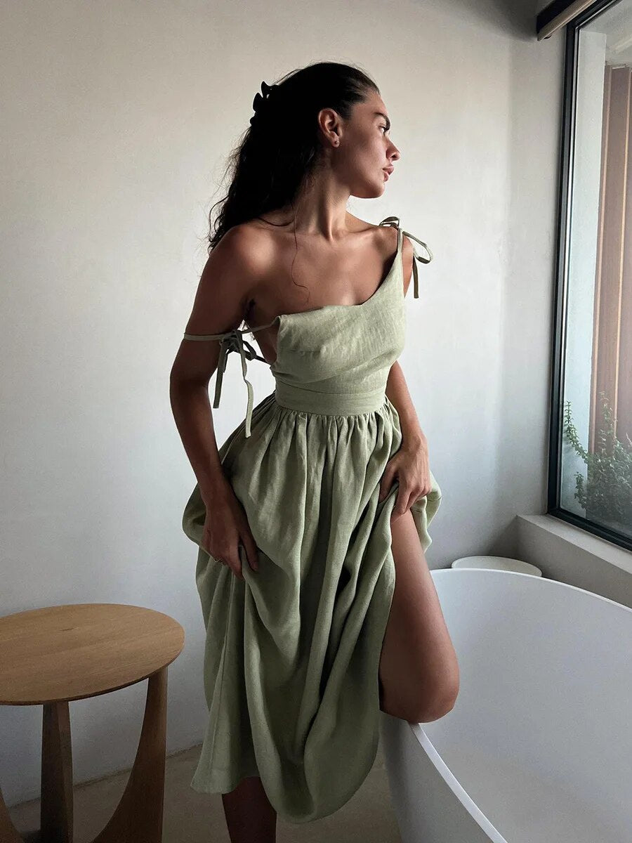 Maddie | Langes Sommerkleid aus Leinen