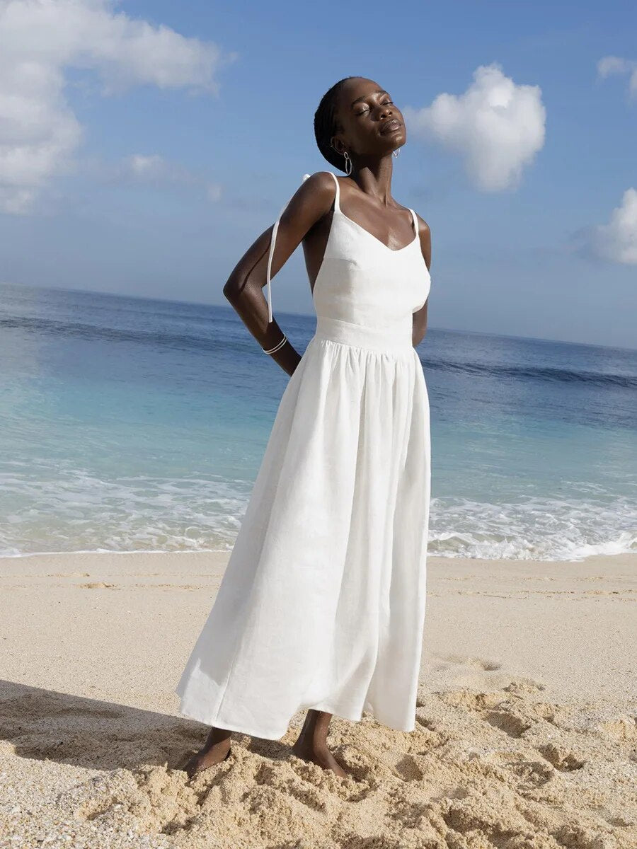 Maddie | Langes Sommerkleid aus Leinen