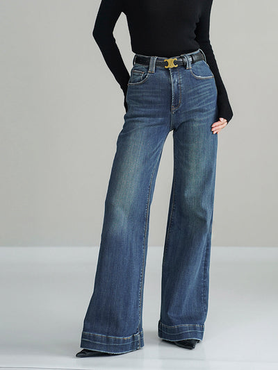 Damen Jeans Mid-Waist Bootcut Denim mit Leichtem Stretch